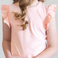 Peach S/S Ruffle Tee