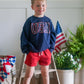 Sweatshirt mit Rundhalsausschnitt und USA Stars