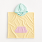Strandponcho mit individueller Stickerei und Waffelmuster