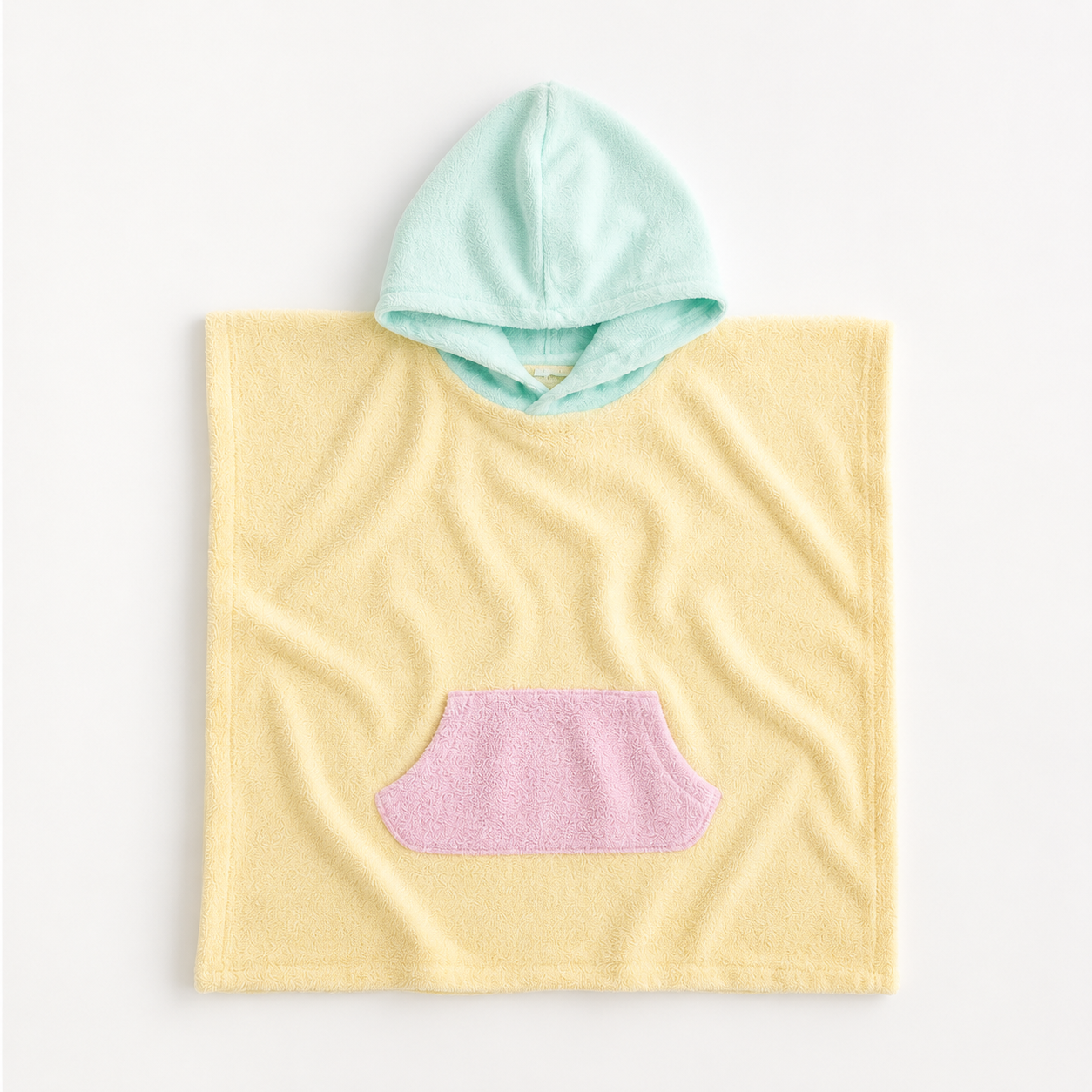 Strandponcho mit individueller Stickerei und Waffelmuster