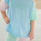 Custom Embroidered Colorblock Tee and Biker Shorts Set