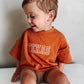 Custom Embroidered Burnt Orange Oversized Tee or T-Shirt Romper
