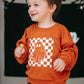 Kariertes Ghost-Sweatshirt mit Rundhalsausschnitt - Orange