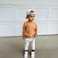 Lil' Pumpkin Embroidered Tee - Faded Autumn