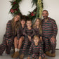 Men's Bamboo Button Up Lounge Set | Holiday Stripe