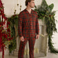 Men's Bamboo Button Up Lounge Set | Christmas Plaid