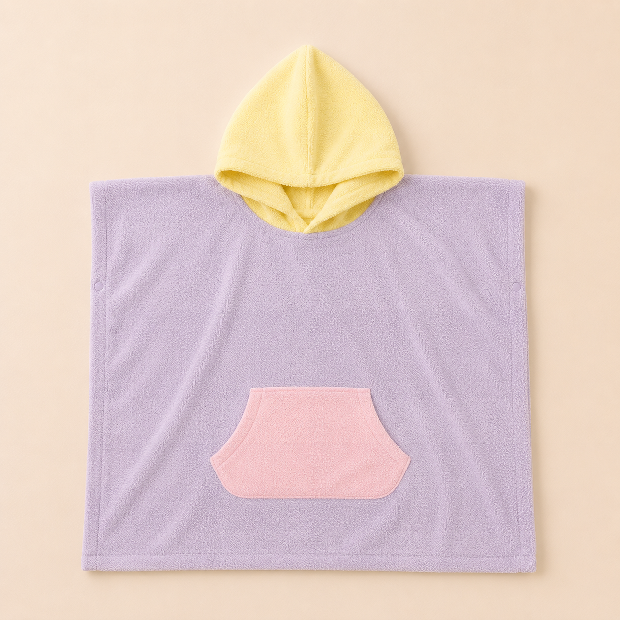Strandponcho mit individueller Stickerei und Waffelmuster