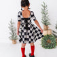 Checkered Bow | Scoop Back Dress