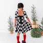 Checkered Bow | Scoop Back Dress