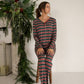 Women's Long Sleeve Bamboo Pajama | Holiday Stripe