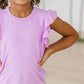 Bright Lilac S/S Ruffle Tee