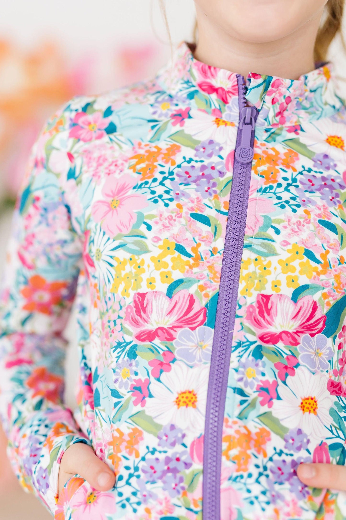 Petal Power Full-Zip Ruffle Active Jacket