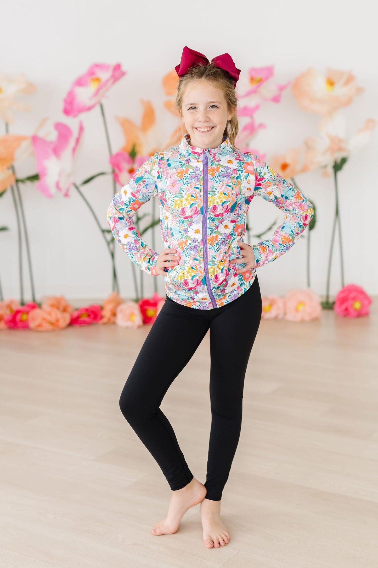 Petal Power Full-Zip Ruffle Active Jacket