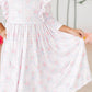 Ribbons & Roses 3/4 Sleeve Ruffle Twirl Dress