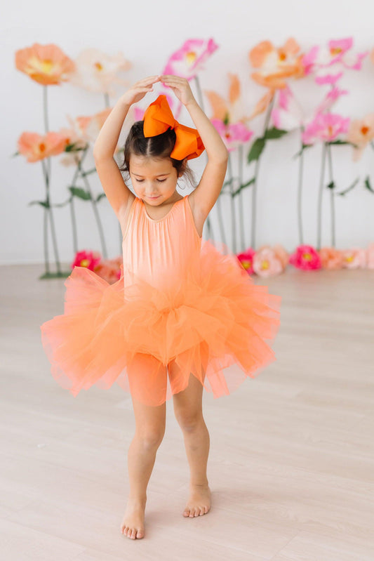 Neon Coral Tank Tutu Leotard