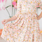 Pretty Peachy 3/4 Sleeve Pocket Twirl Dress