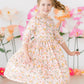 Pretty Peachy 3/4 Sleeve Pocket Twirl Dress