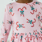 Candy Cane Cutie 3/4 Sleeve Pocket Twirl Dress