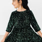 Hunter Green Velvet Sequin Dress