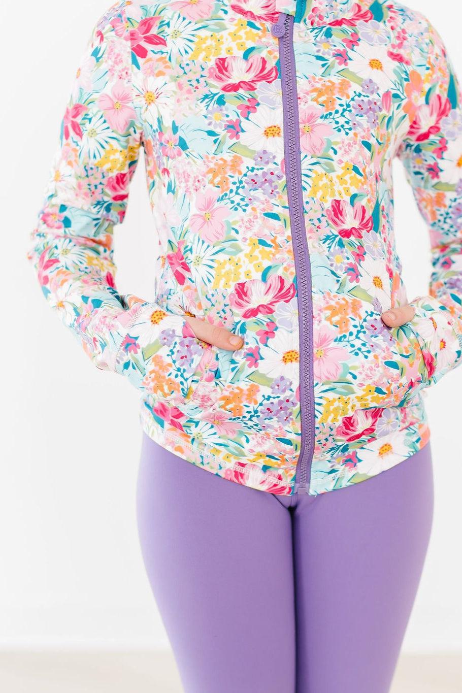 Petal Power Full-Zip Ruffle Active Jacket