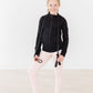 Balanced Black Full-Zip Ruffle Active Jacket