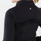 Balanced Black Full-Zip Ruffle Active Jacket