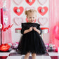 Black Shimmer 3/4 Sleeve Tutu Dress