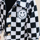 Cotton Shacket | Smiley Checkered Black