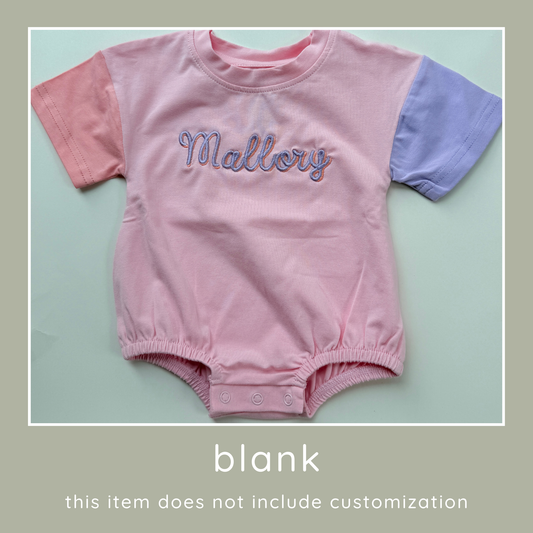 Blank Organic Cotton Colorblock T-Shirt Romper