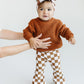 Checkered Flare Pants | Copper