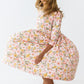 Pretty Peachy 3/4 Sleeve Pocket Twirl Dress