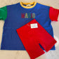 Custom Embroidered 90s Colorblock Tee and Biker Shorts Set