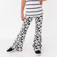 Retro Black and White Floral Flares