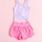 Berry Pink | Ruffle Bum Runner Shorts
