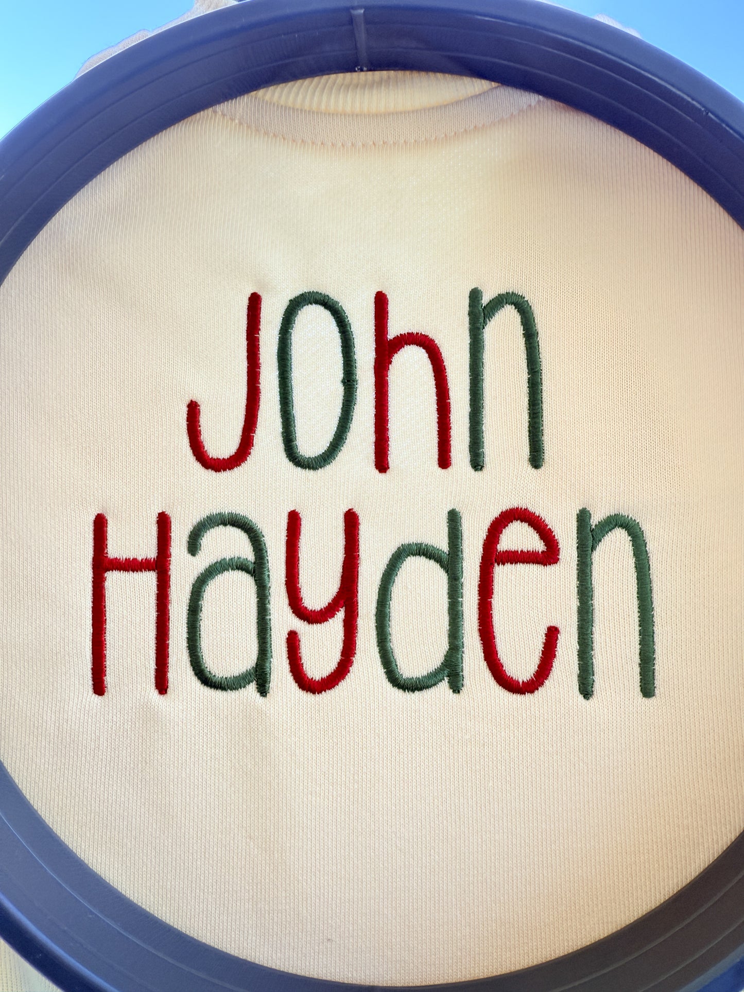 Custom Embroidered Christmas Sweatshirt or Romper