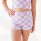 Violet Check: Boy Shorts TWO-PIECE