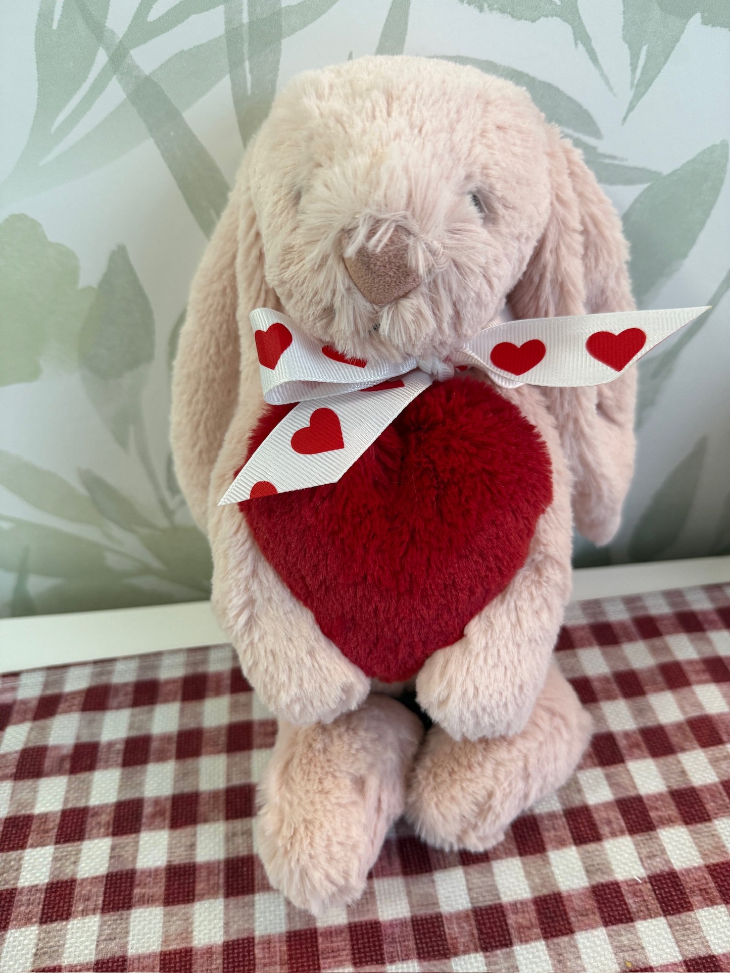 Custom Embroidered Valentine's Plush Bunny