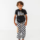 Checkered Black+White Cargo Joggers