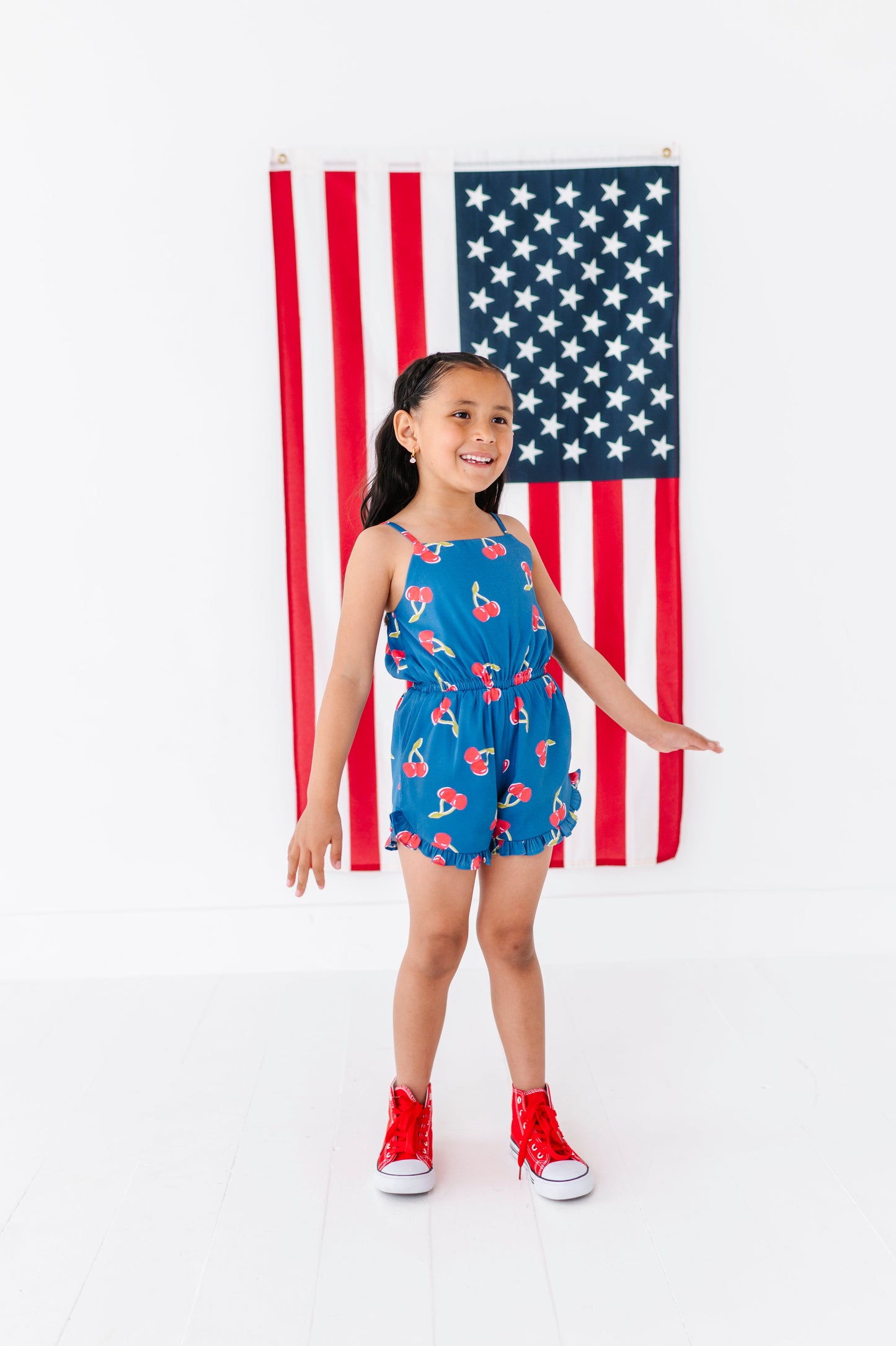 Very Cherry (NAVY) | Ruffle Romper