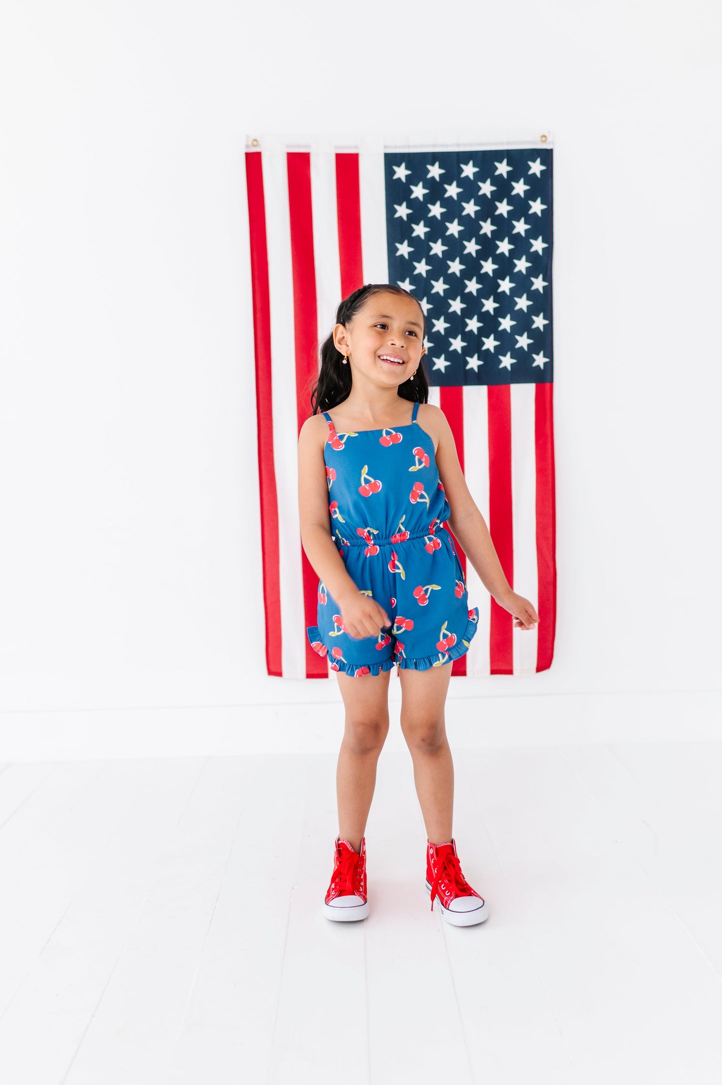 Very Cherry (NAVY) | Ruffle Romper