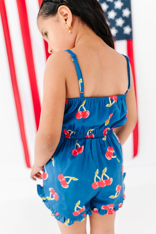 Very Cherry (NAVY) | Ruffle Romper