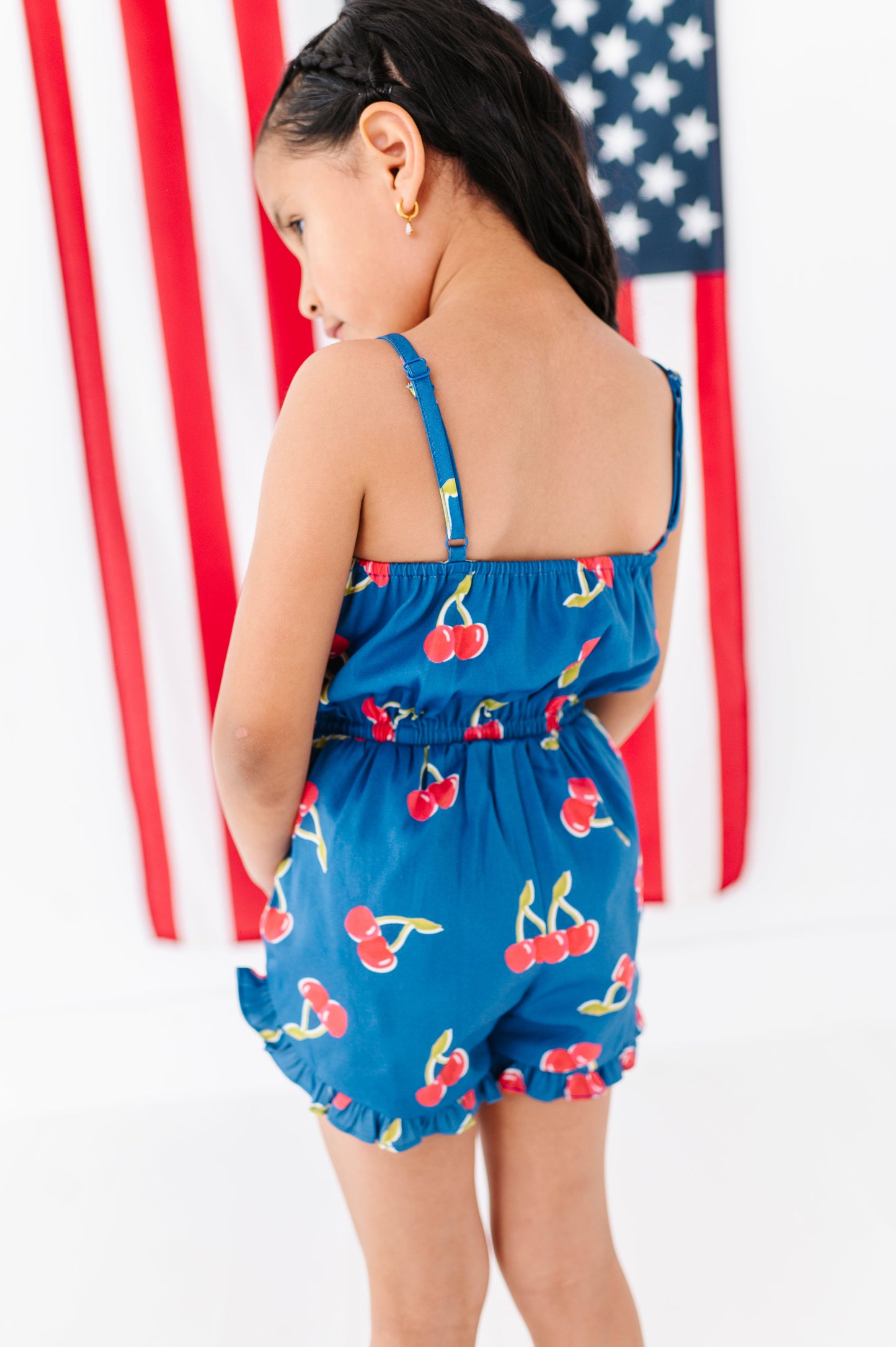 Very Cherry (NAVY) | Ruffle Romper