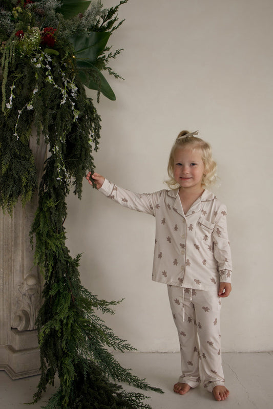 Girl's Bamboo Button Up Lounge Set | Gingersnap