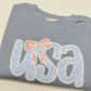 Lace Floral USA 4th of July Oversized Tee or T-Shirt Bubble Romper