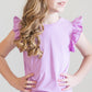 Bright Lilac S/S Ruffle Tee