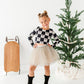 Checkered Bow | CROPPED Bow Back Long Sleeve Top