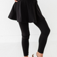 Black Skirted Slim Leggings