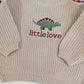 Custom Embroidered Valentine's Knit Sweater - Cream