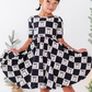 Checkered Bow | Scoop Back Dress