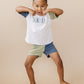 Custom Embroidery Colorblock Oversized Tee and Shorts Set